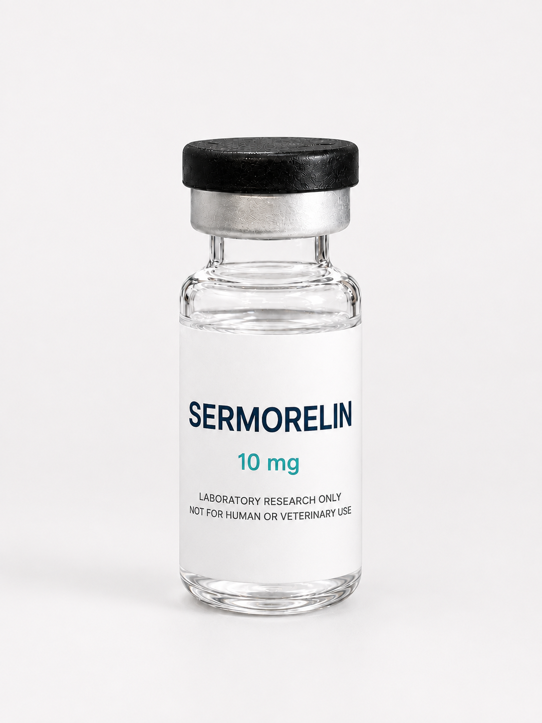 Catalog reference graphic; not a product photograph — Sermorelin 10 mg.